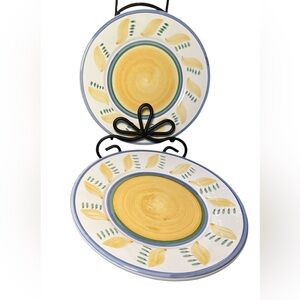 Williams Sonoma▪︎TOURNESOL▪︎Set of 2▪︎DINNER PLATES  (10” MADE/ITALY